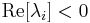 \mathop{\mathrm{Re}}[\lambda_i] < 0\,