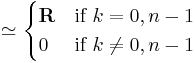 \simeq \begin{cases} \mathbf{R} & \mbox{if } k = 0,n-1 \\ 0 & \mbox{if } k \ne 0,n-1 \end{cases}