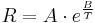 R=A \cdot e^{\frac{B}{T}}