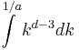 \int\limits_{}^{1/a} k^{d-3} dk