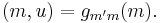 (m,u)=g_{m'm}(m). \, 