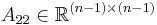 A_{22} \in \mathbb{R}^{(n-1) \times (n-1)}