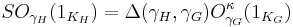 SO_{\gamma_H}(1_{K_H}) = \Delta(\gamma_H,\gamma_G)O^\kappa_{\gamma_G}(1_{K_G})