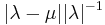 |\lambda-\mu||\lambda|^{-1}