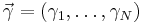 \vec{\gamma} = (\gamma_1, \ldots, \gamma_N)