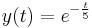 y(t) = e^{-\frac{t}{5}}