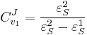  C^J_{v_1} = \frac{\varepsilon^{2}_S}{\varepsilon^{2}_S - \varepsilon^{1}_S} 