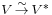 \scriptstyle V \, \overset{\sim}{\to} \, V^*