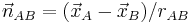 \vec{n}_{AB}=(\vec{x}_A-\vec{x}_B)/r_{AB}