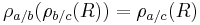 \rho_{a / b}(\rho_{b / c}(R)) = \rho_{a / c}(R)\,\!