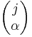 \left(\begin{matrix}j \\ \alpha\end{matrix}\right)