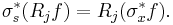 \sigma_s^* (R_jf) = R_j(\sigma_x^*f).