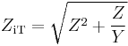 Z_\mathrm {i T} = \sqrt {Z^2 %2B \frac{Z}{Y}}