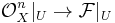 \mathcal{O}_X^n|_U \to \mathcal{F}|_U