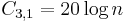 C_{3,1} = 20 \log n \ 