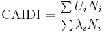 \mbox{CAIDI} = \frac{\sum{U_i N_i}}{\sum{\lambda_i N_i}}