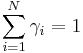 \sum_{i=1}^N \gamma_i = 1