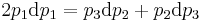 2p_1\operatorname dp_1=p_3 \operatorname d p_2%2Bp_2\operatorname d p_3