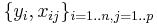 \{y_i,x_{ij}\}_{i=1..n,j=1..p}