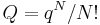 Q = q^N/N!