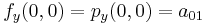 f_y(0,0)    = p_y(0,0) = a_{01}