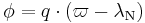 \phi = q\cdot ( \varpi - \lambda_{\rm N})