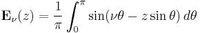 \mathbf{E}_\nu(z)=\frac{1}{\pi} \int_0^\pi \sin (\nu\theta-z\sin\theta) \,d\theta