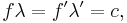 f\lambda = f^\prime\lambda^\prime = c,