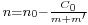 \scriptstyle n=n_0 - \frac{C_0}{m%2Bm'}