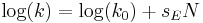 \log(k) = \log(k_0) %2B s_EN