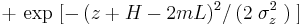 %2B\, \exp\;[-\,(z %2B H - 2mL)^2/\,(2\;\sigma_z^2\;)\;]