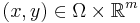 (x, y) \in \Omega \times \mathbb{R}^m