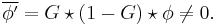 
\overline{\phi^{\prime}} = G \star (1-G) \star \phi \neq 0 .
