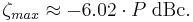 \zeta _{max} \approx -6.02 \cdot P\;\mbox{dBc}.