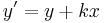 y' = y %2B kx