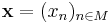 \mathbf x=(x_n)_{n\in M}