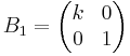  B_1 = \begin{pmatrix}
k & 0 \\
0 & 1
\end{pmatrix}