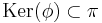 \mathrm{Ker}(\phi)
\subset \pi