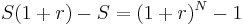 S(1%2Br)-S = (1%2Br)^N - 1