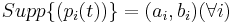 Supp\{(p_{i}(t))\}=(a_{i},b_{i})(\forall i)