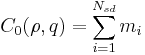 C_0(\rho,q) = \sum_{i=1}^{N_{sd}} m_i