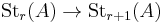 \operatorname{St}_r(A) \to \operatorname{St}_{r%2B1}(A)