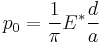 
  p_0=\frac{1}{\pi}E^*\frac{d}{a}
