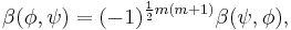  \beta(\phi,\psi)=(-1)^{\frac12 m(m%2B1)}\beta(\psi,\phi),