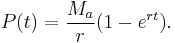 P(t)=\frac{M_a}{r}(1-e^{rt}).