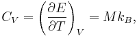 C_V=\left(\frac{\partial E}{\partial T}\right)_V=Mk_B,