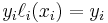 y_i \ell_i(x_i)=y_i