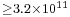 \scriptstyle \geq3.2\times10^{11}