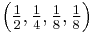 \textstyle\left(\frac{1}{2}, \frac{1}{4}, \frac{1}{8}, \frac{1}{8}\right)