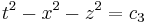 t^2-x^2-z^2 = c_3